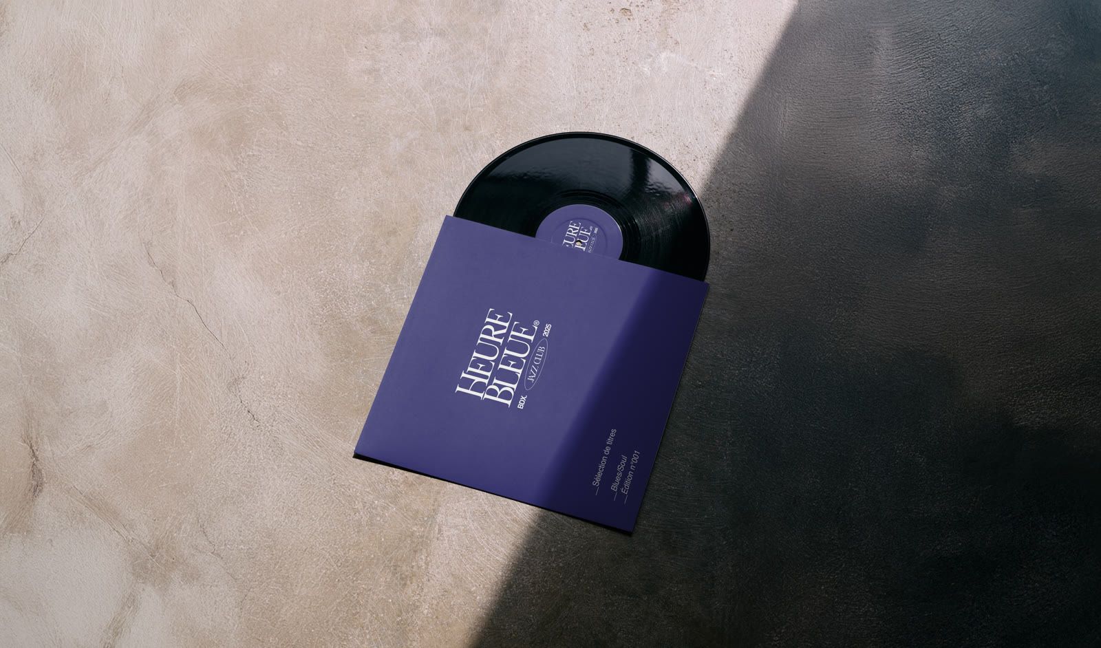 Pochette de vinyle bleu nuit Heure Bleue